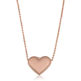 14k Rose Gold Heart Necklace (18 inch)