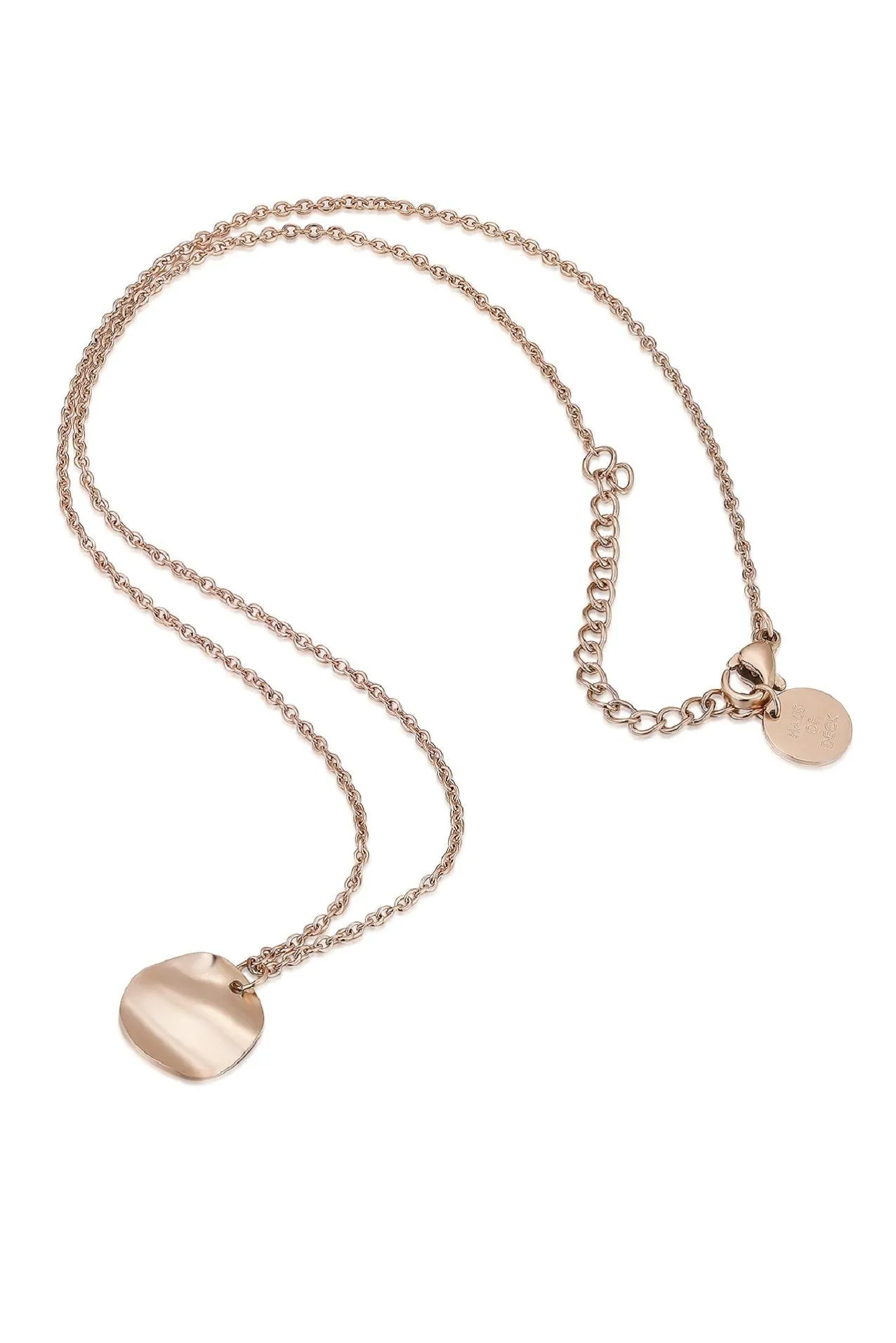 18k Rose Gold Plated Circle Pendant Necklace