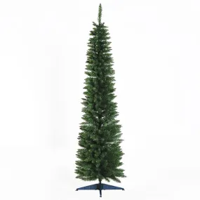 1.8m 6ft Artificial Pine Pencil Slim Tall Christmas Tree with 390 Branch Tips