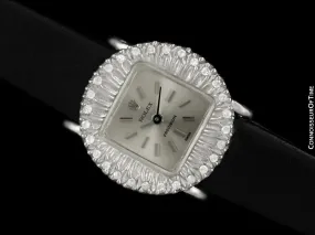 1973 Rolex Ladies Vintage Dress Watch - 18K White Gold & Diamonds