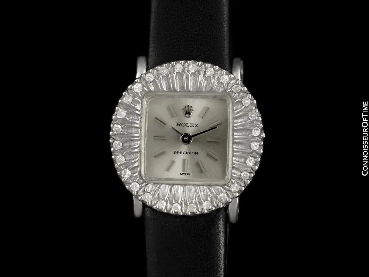 1973 Rolex Ladies Vintage Dress Watch - 18K White Gold & Diamonds