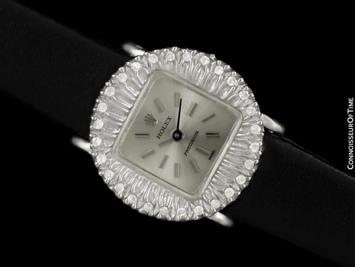 1973 Rolex Ladies Vintage Dress Watch - 18K White Gold & Diamonds