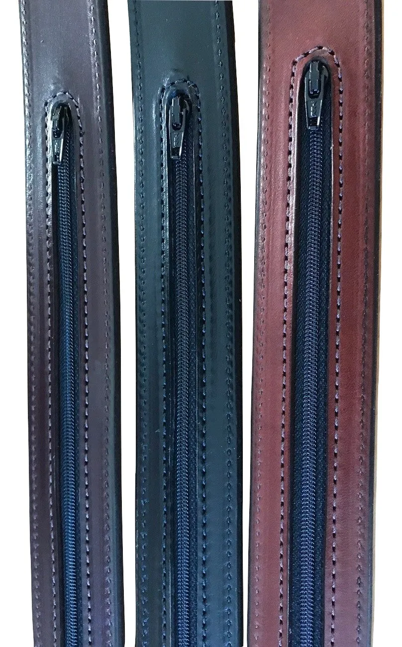1½" WIDE DUAL PRONG MONEY BELT - Thick Heavy Duty Leather USA