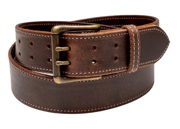 1½" WIDE DUAL PRONG MONEY BELT - Thick Heavy Duty Leather USA