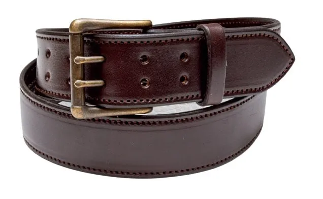 1½" WIDE DUAL PRONG MONEY BELT - Thick Heavy Duty Leather USA