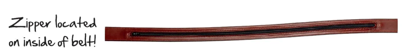 1½" WIDE DUAL PRONG MONEY BELT - Thick Heavy Duty Leather USA