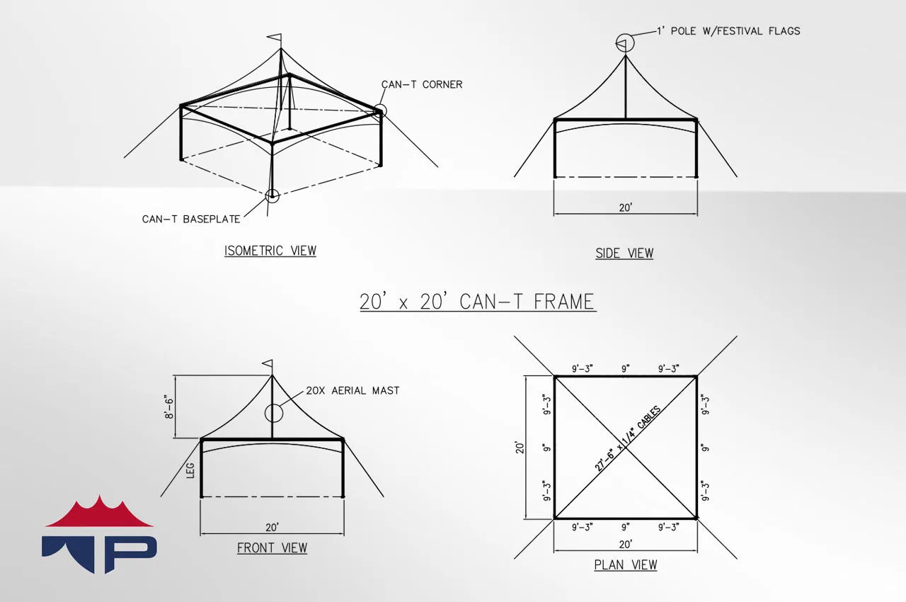 20x20x9'3" Festival CAN-T Frame Tent