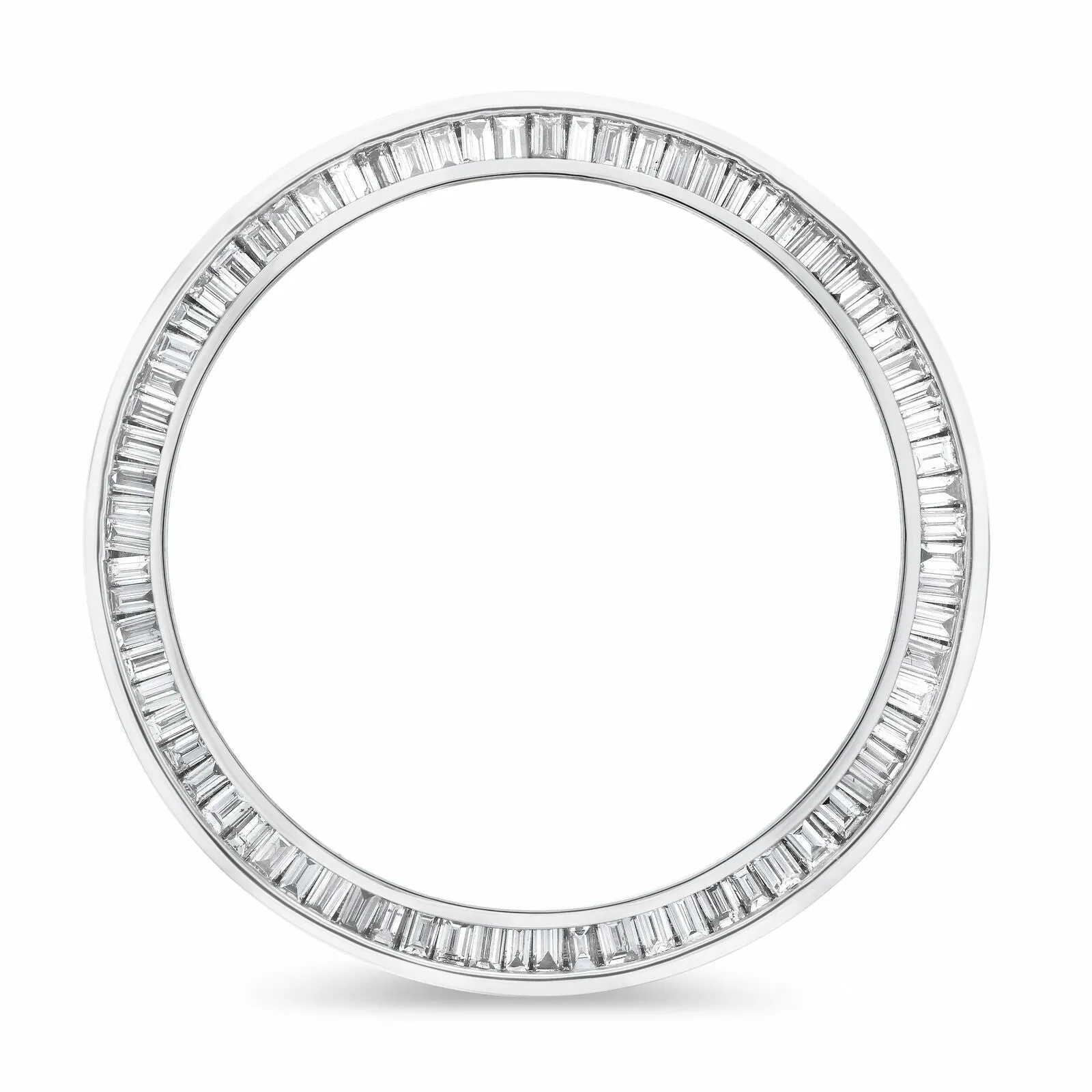 2.75CT BAGUETTE DIAMOND BEZEL 14KW FOR ROLEX 36MM DATEJUST, PRESIDENT WATCH