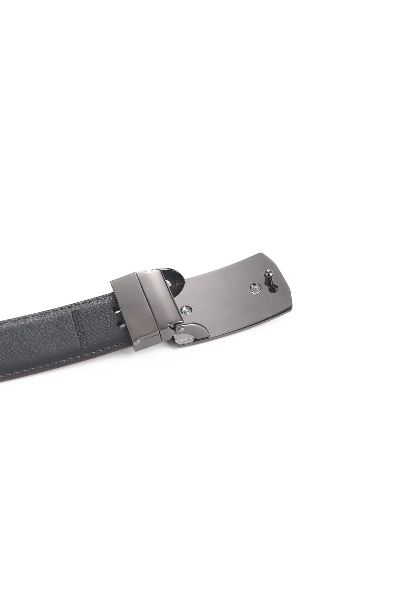 35mm Chestnut Genuine Split Leather Reversible Belt [Without Buckle]