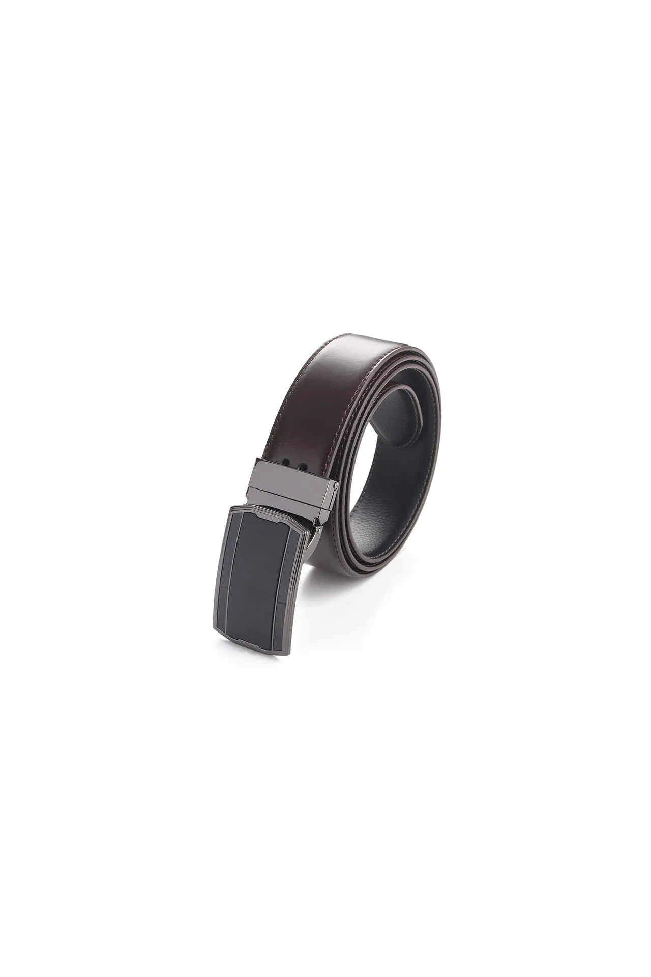 35mm Chestnut Genuine Split Leather Reversible Belt [Without Buckle]