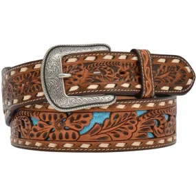 3D Belt Co. Men’s Belt Western Floral Tooled Leather