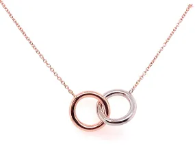 9ct Gold Two Tone Double Circle Necklace