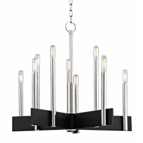 Abrams 10 Lights Chandelier Polished Nickel finish