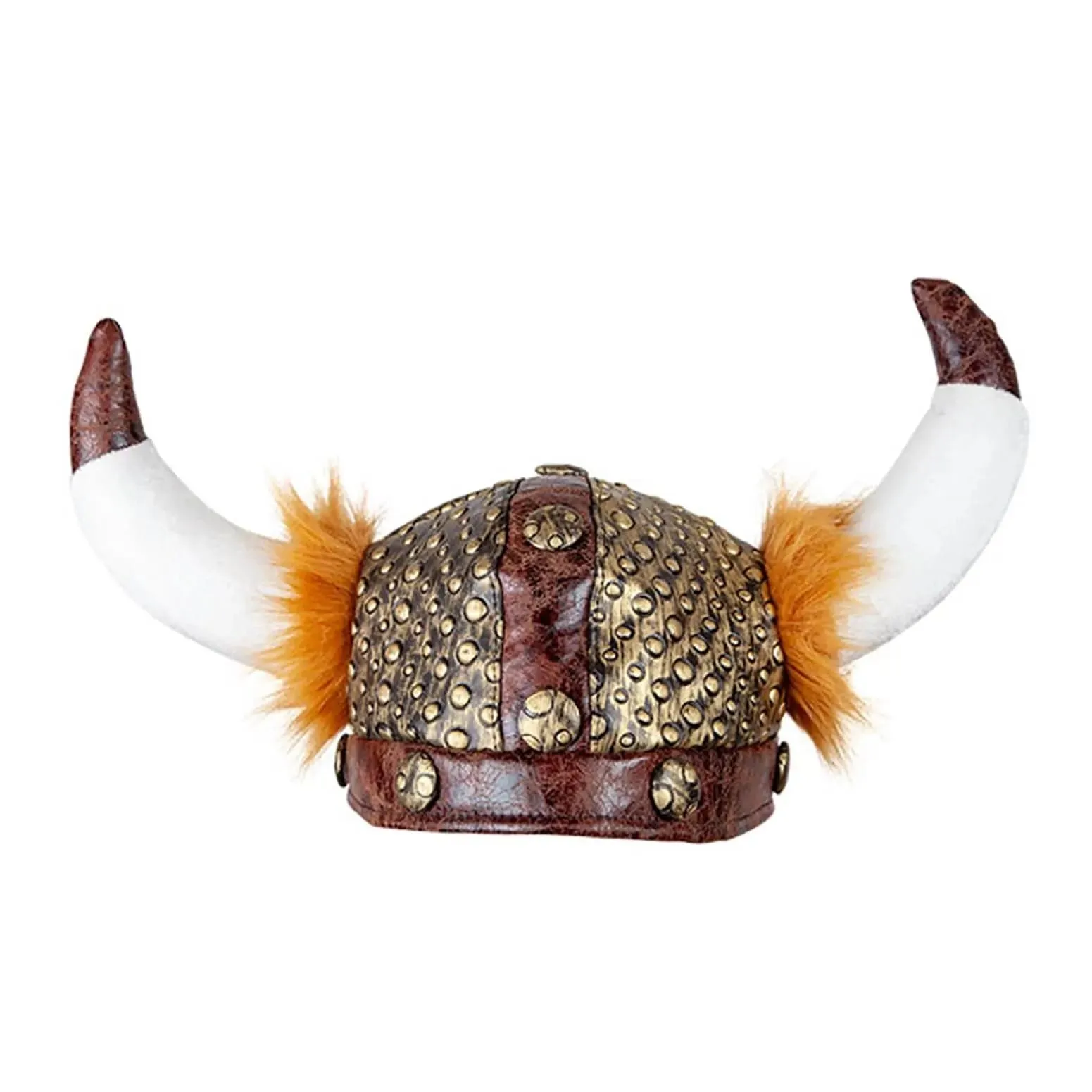 Adults Viking Helmet Soft Horns Faux Leather Fancy Dress