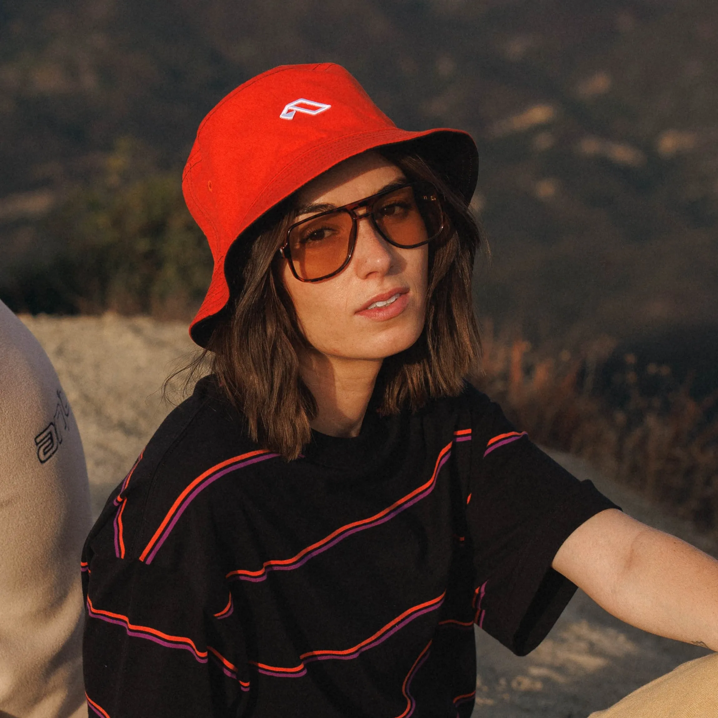 Anjuna Reversible Bucket Hat / Orange & Black