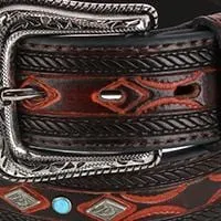 Ariat Men's Turquois Inlay Embossed Western Belt