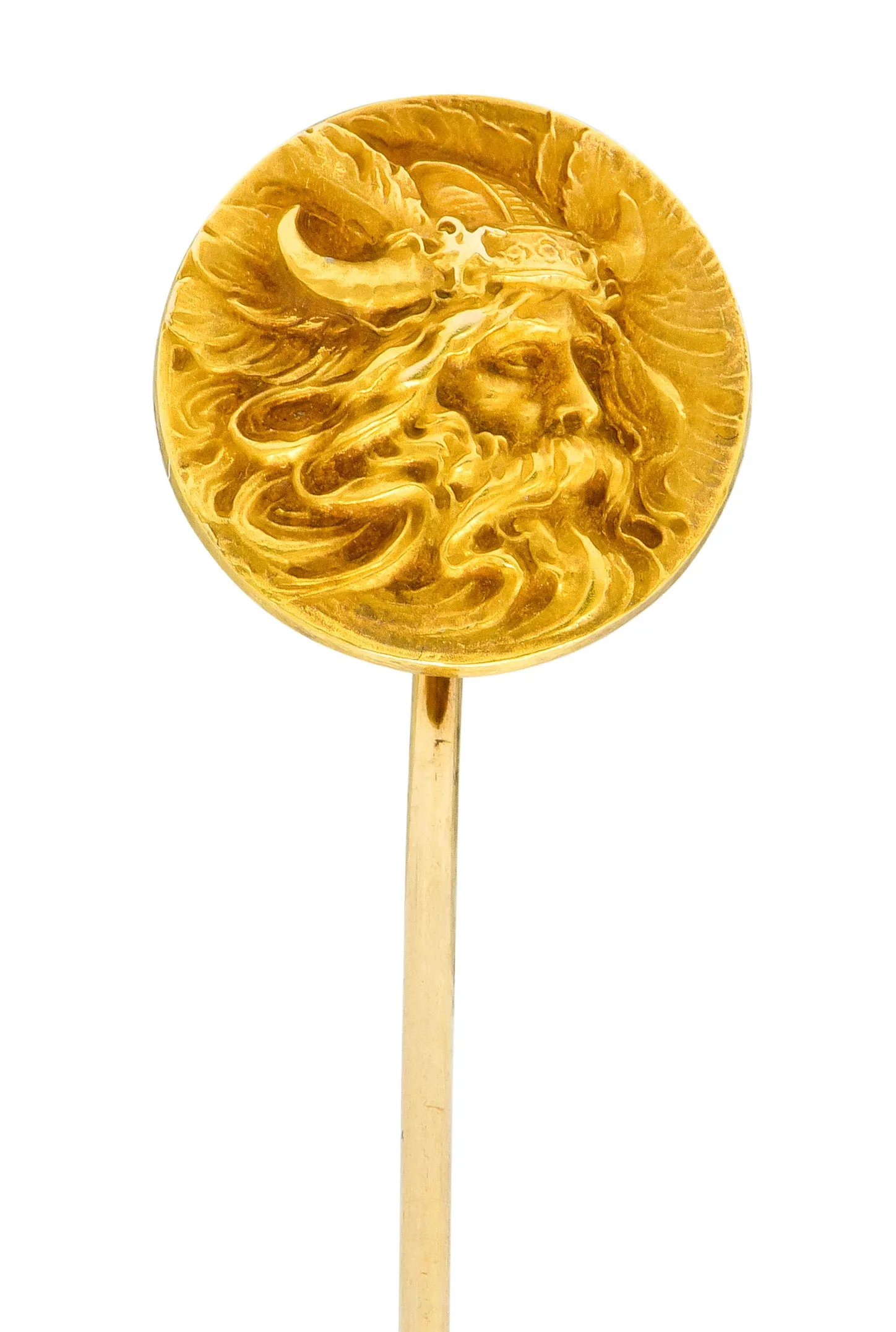 Art Nouveau 14 Karat Gold Viking Stickpin