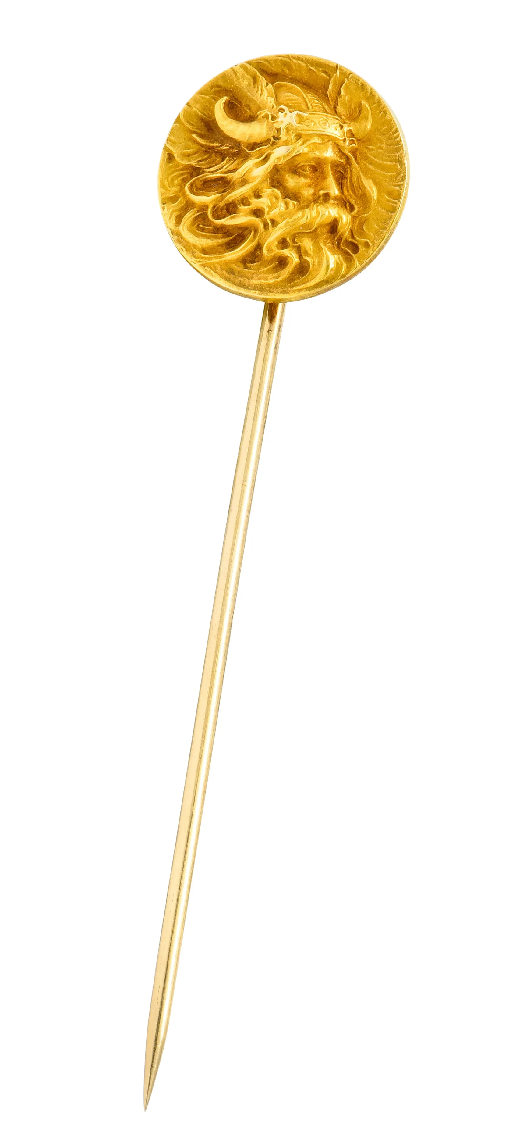 Art Nouveau 14 Karat Gold Viking Stickpin