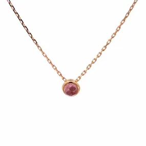 Baikalla 18K Rose Gold Round Pink Tourmaline Pendant Necklace