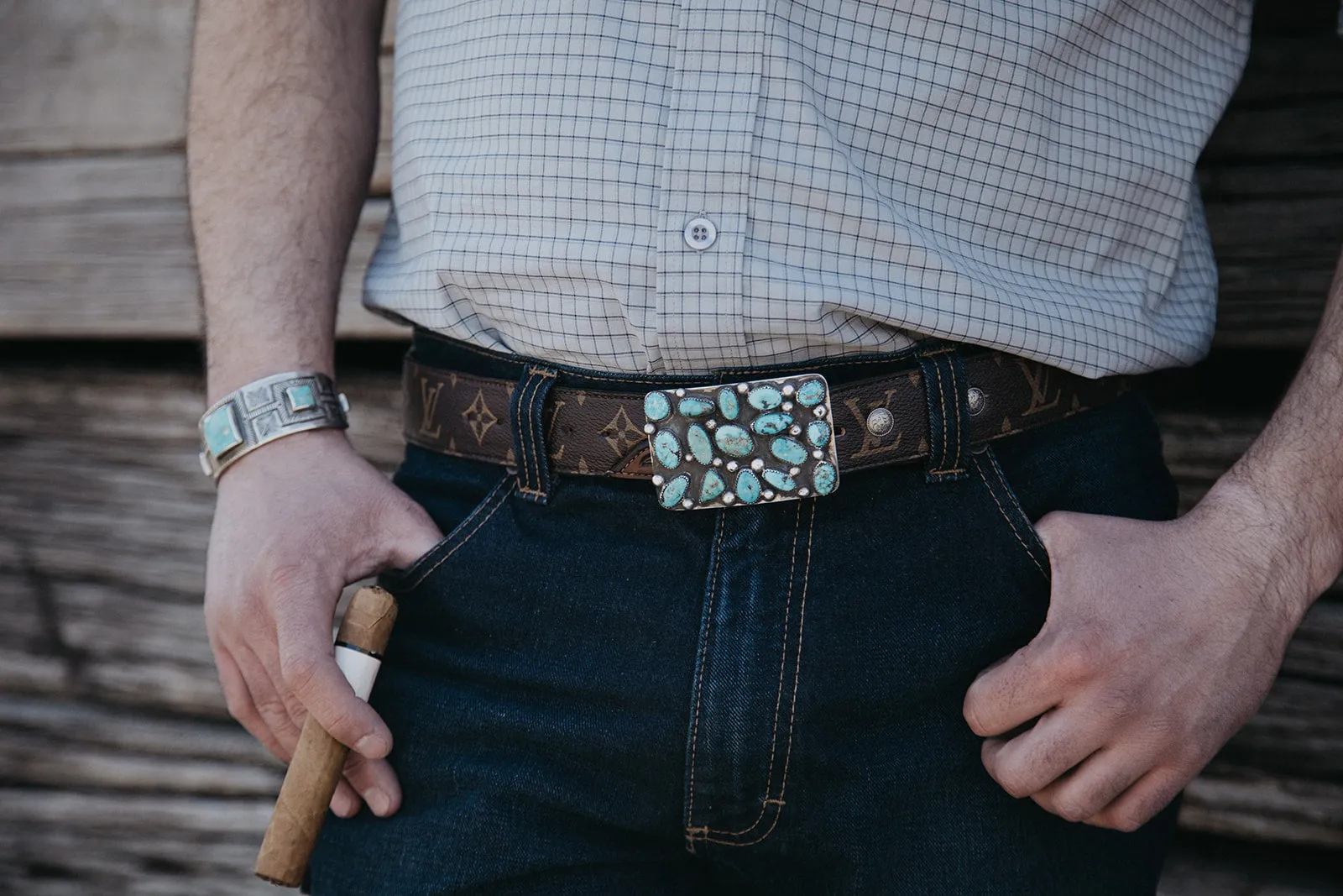 Belt Buckle- Handmade Turquoise