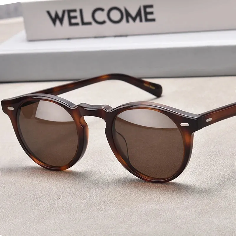 Black Mask Unisex Full Rim Round Acetate Polarized Sunglasses Ov5186