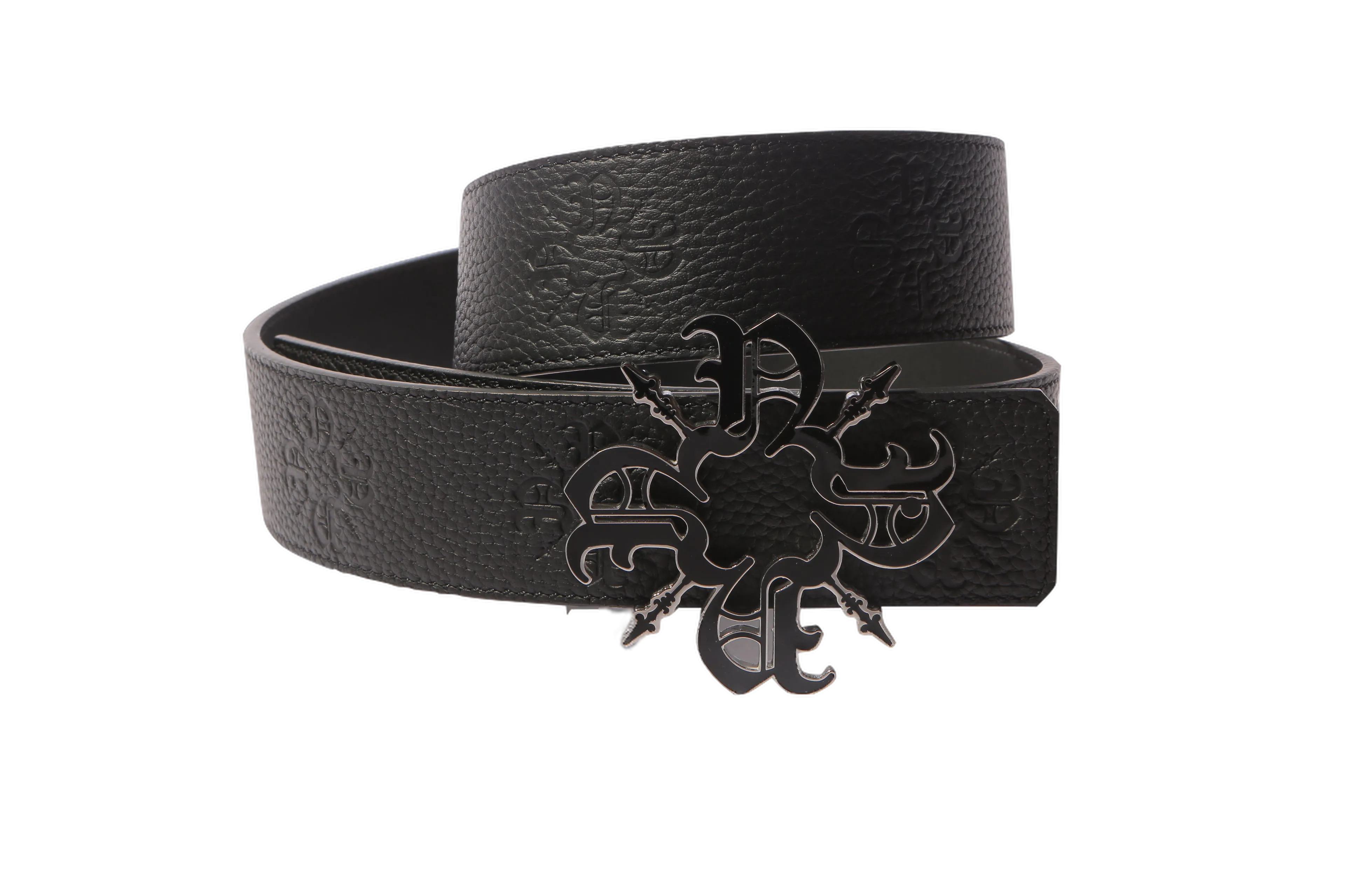 Black Monogram Reversible Leather Strap 40MM