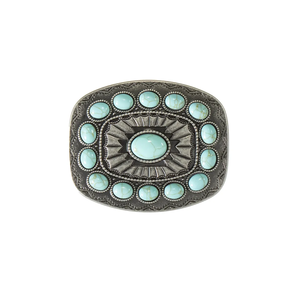 Blazin Roxx Southwest Turquoise Stone Belt Buckle