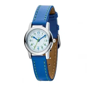 Blue Leather Strap Watch With Diamond Z1023