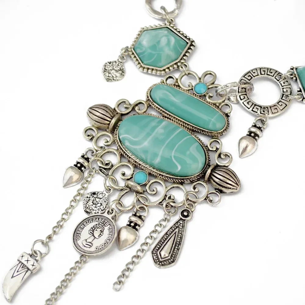 Bohemian Collier Femme Tassel Maxi Coin Neck Chain