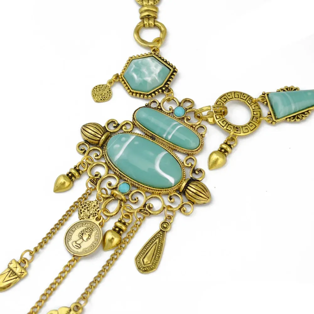 Bohemian Collier Femme Tassel Maxi Coin Neck Chain