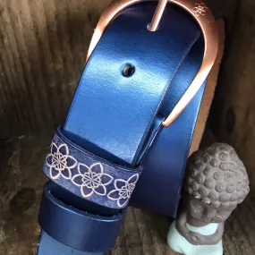 Boho Vintage Style 'Slinki' Belt in INDIGO Blue sparkle