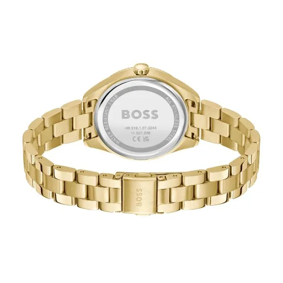 BOSS Ladies Sage Sport Pink Dial Bracelet Gold Plated Watch