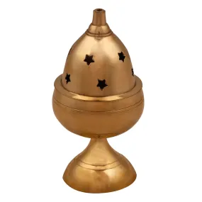 Brass Nanda Deep with Base - 4 x 2.5 Inches | Brass Lamp/ Vilakku/ Apple Nanda Diya for Pooja