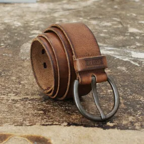 Brown Burnished Leather Belt