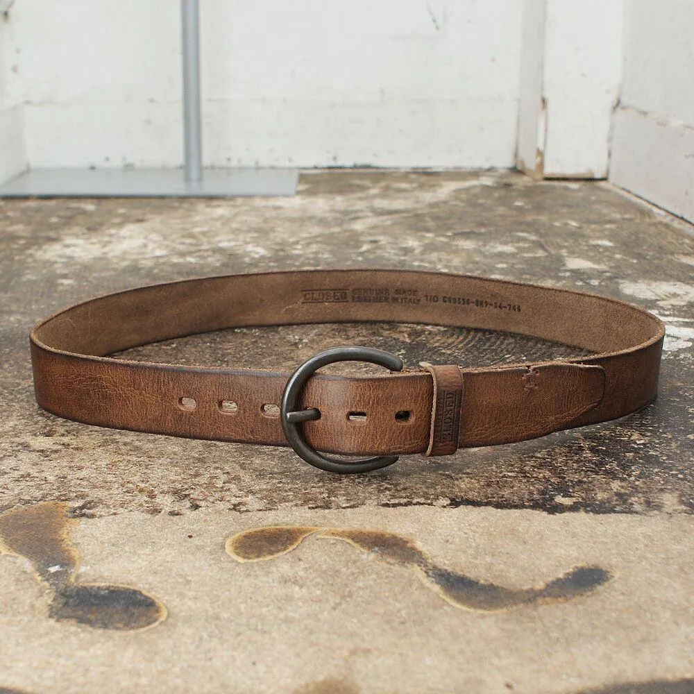 Brown Burnished Leather Belt