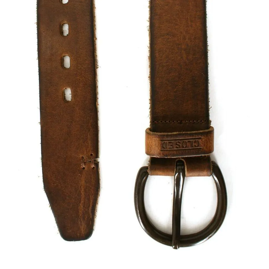 Brown Burnished Leather Belt