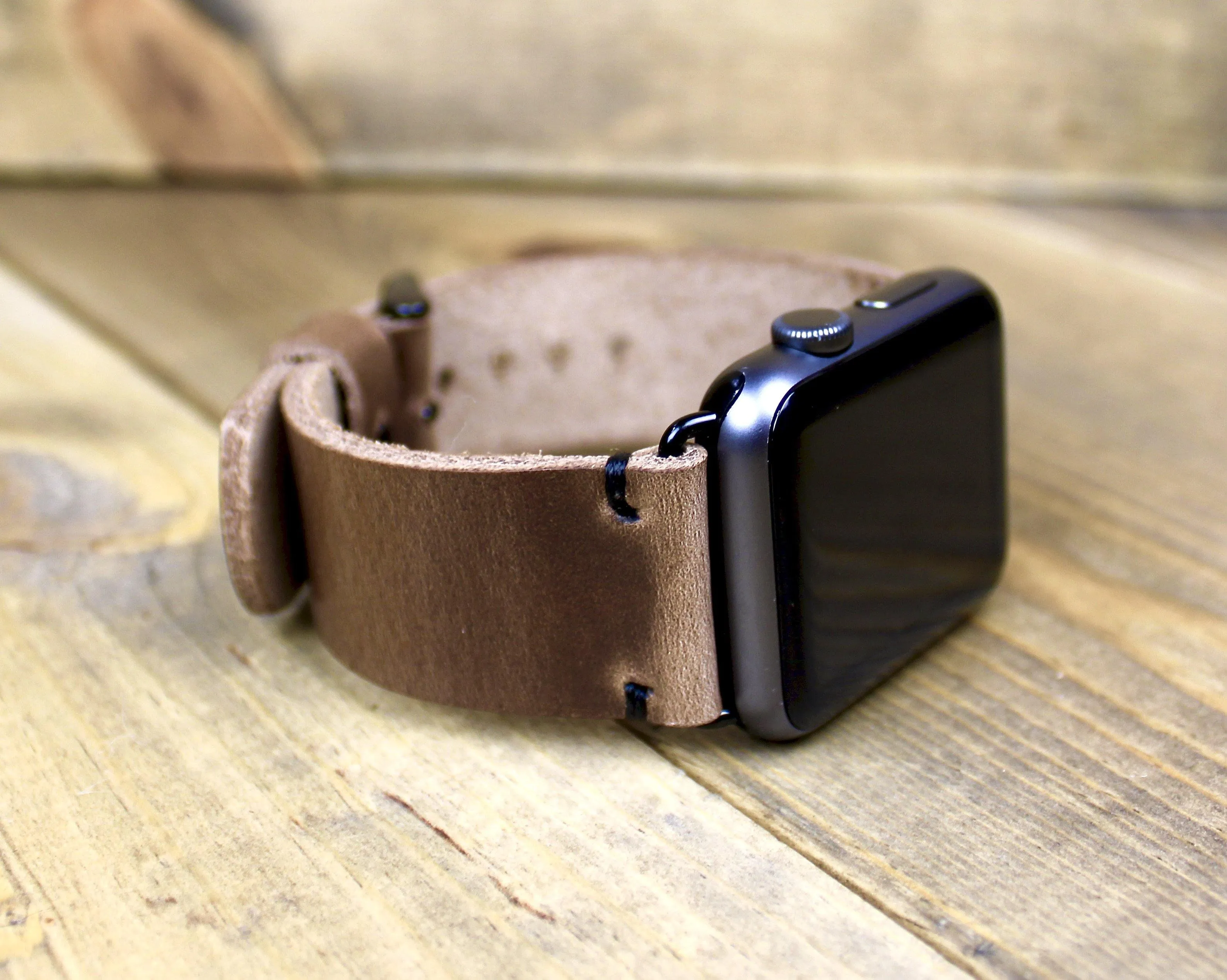 Brown Leather apple watch Band