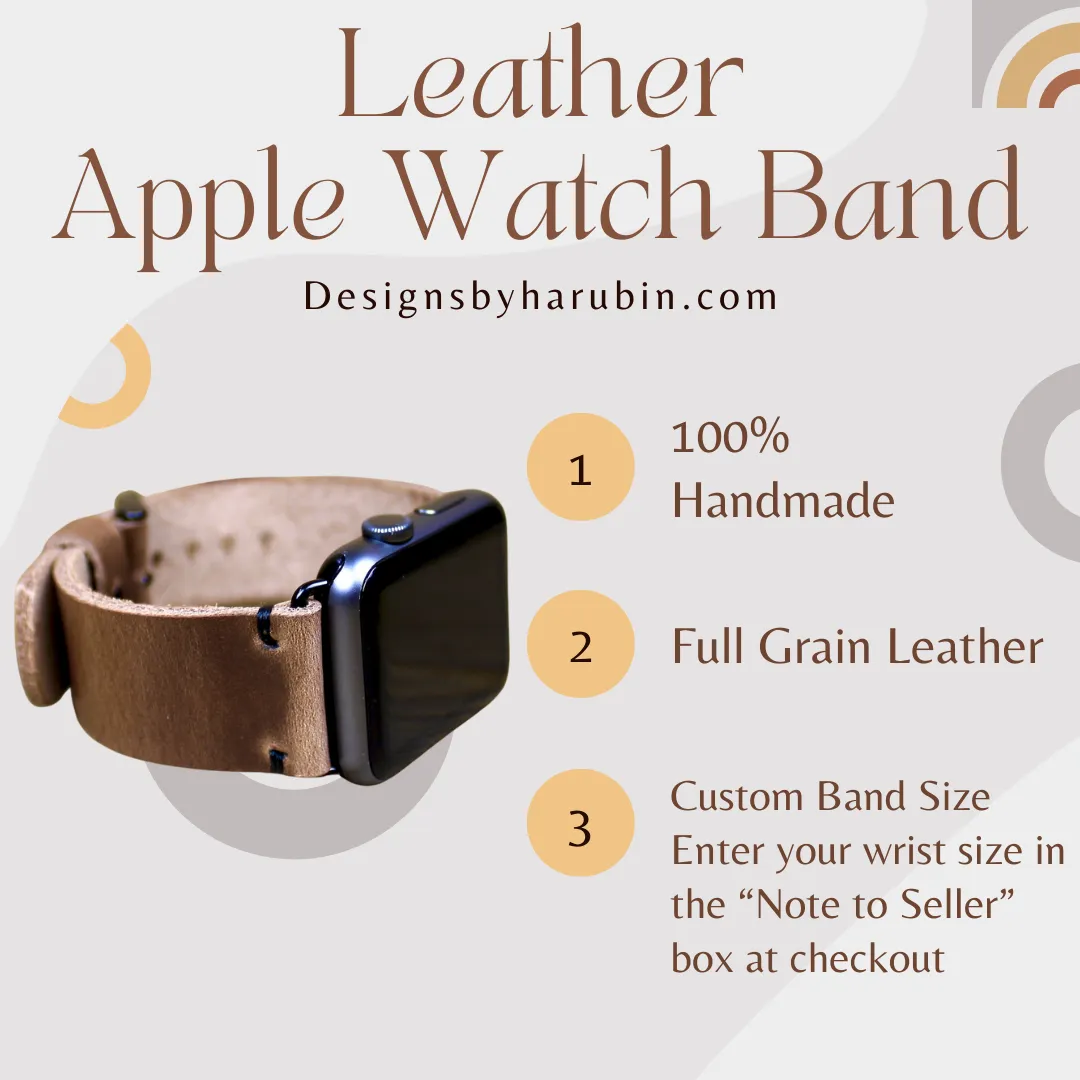 Brown Leather apple watch Band