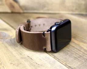 Brown Leather apple watch Band