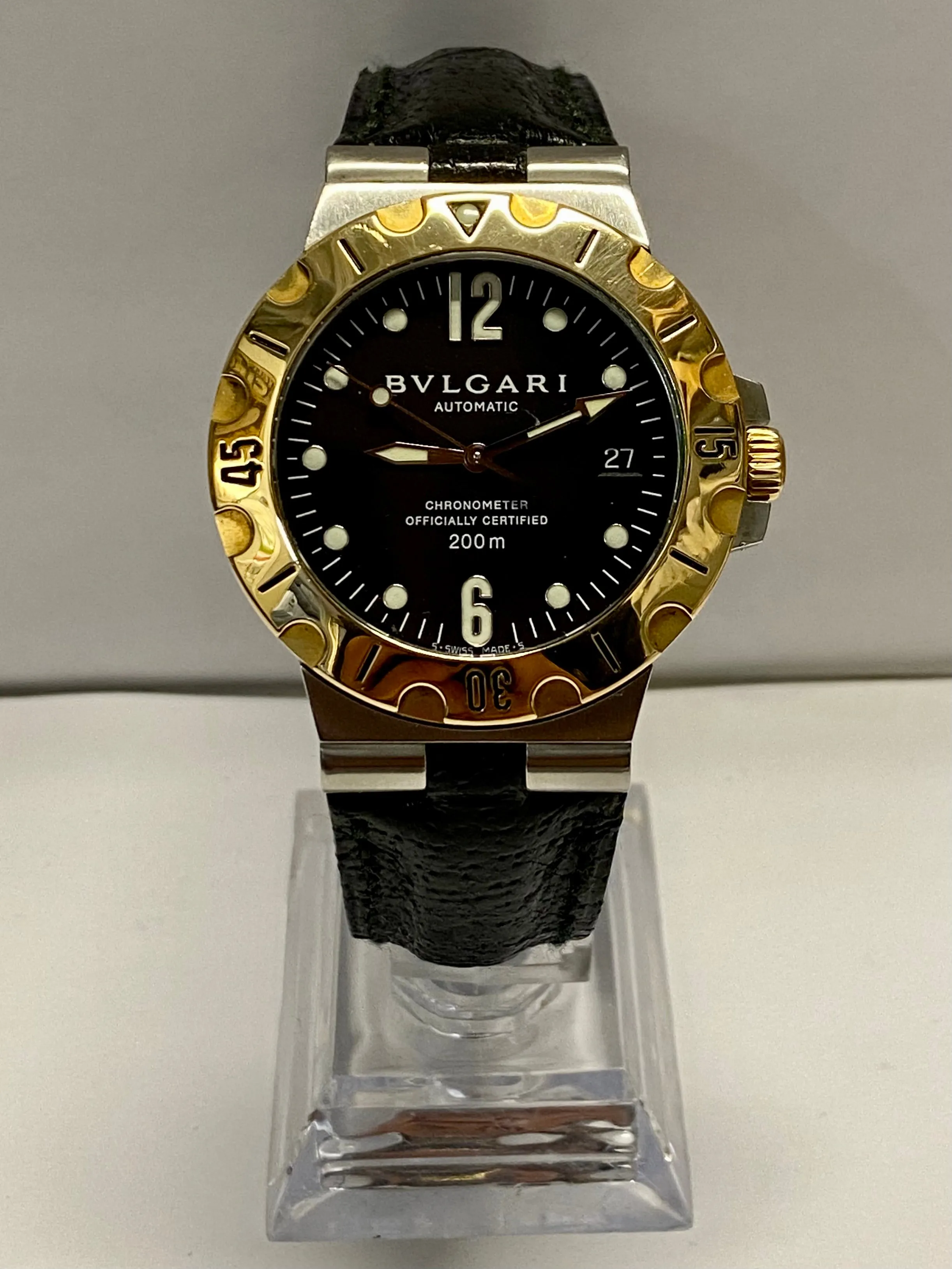 BVLGARI Diving Sport Chronometer Waterproof Date SS & 18K YG - $15K APR w/ COA!!