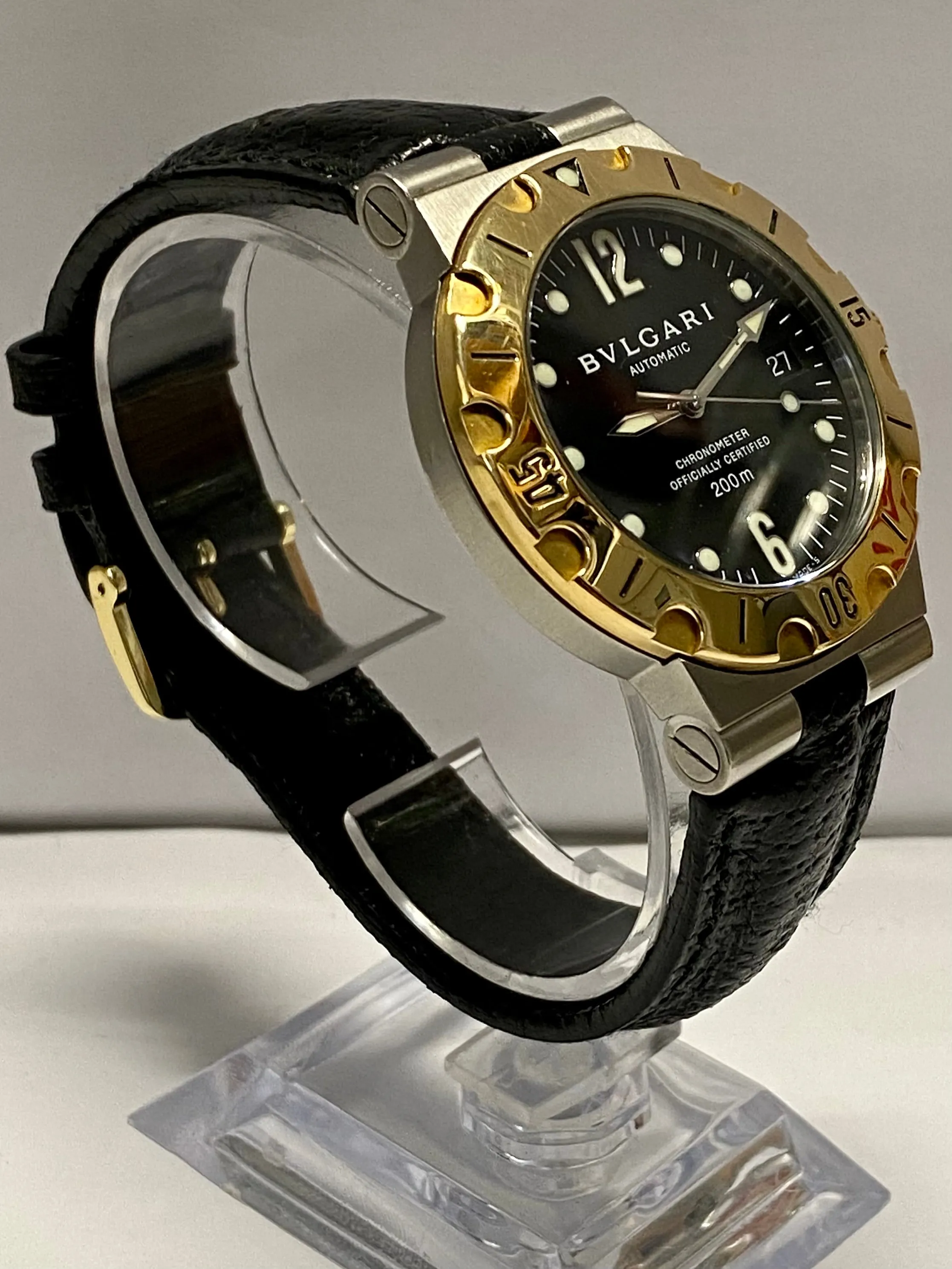 BVLGARI Diving Sport Chronometer Waterproof Date SS & 18K YG - $15K APR w/ COA!!