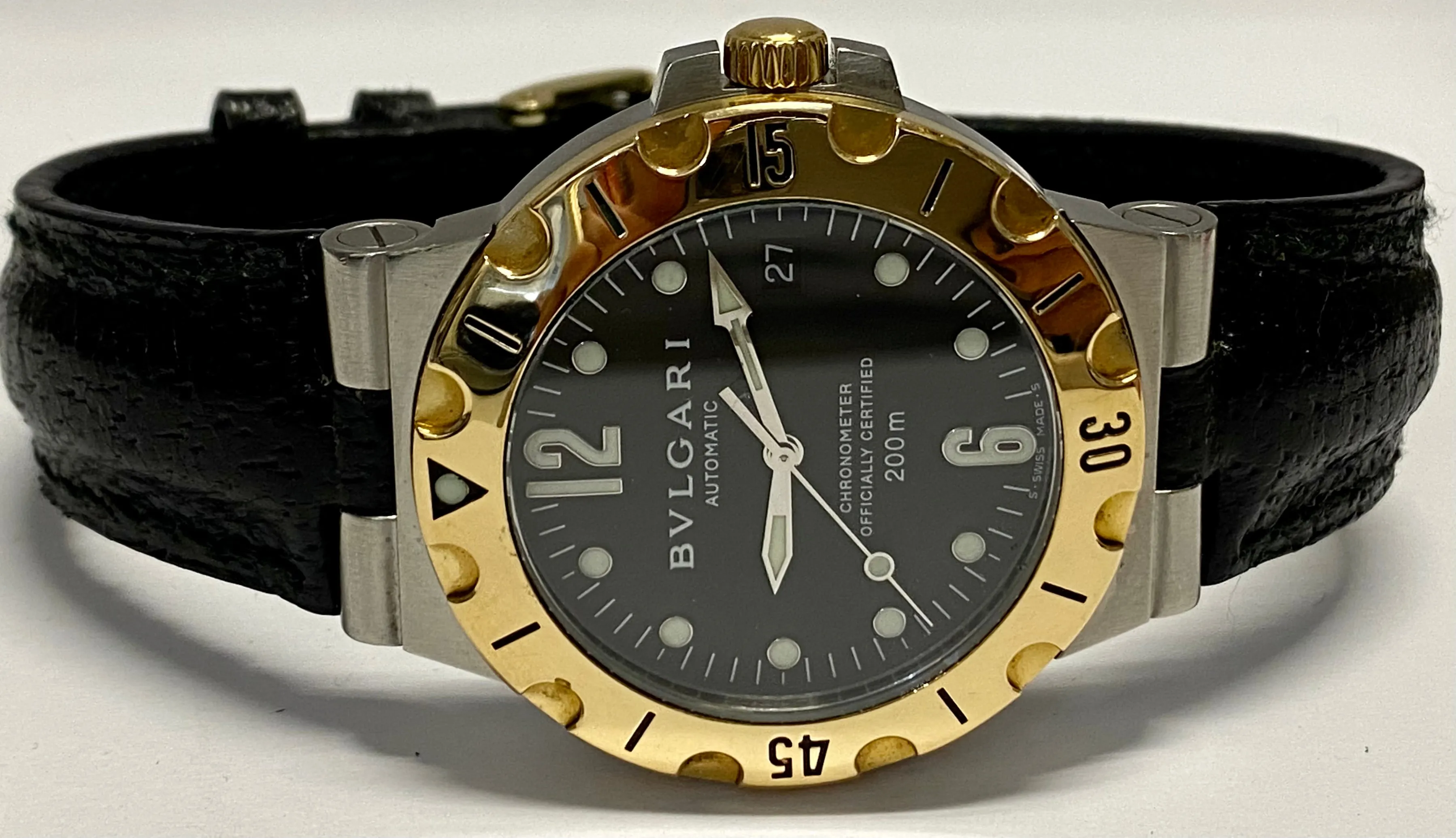 BVLGARI Diving Sport Chronometer Waterproof Date SS & 18K YG - $15K APR w/ COA!!