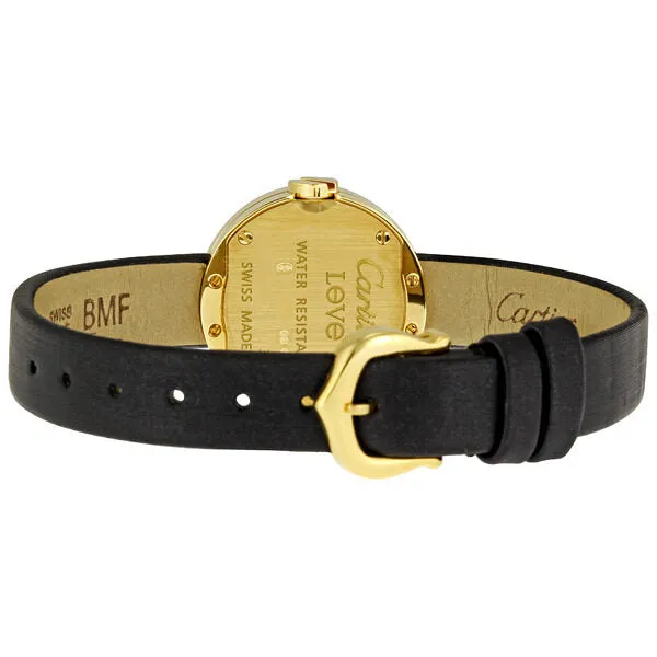Cartier Love 18kt Yellow Gold Diamond Case Satin Strap Ladies Watch WE800931