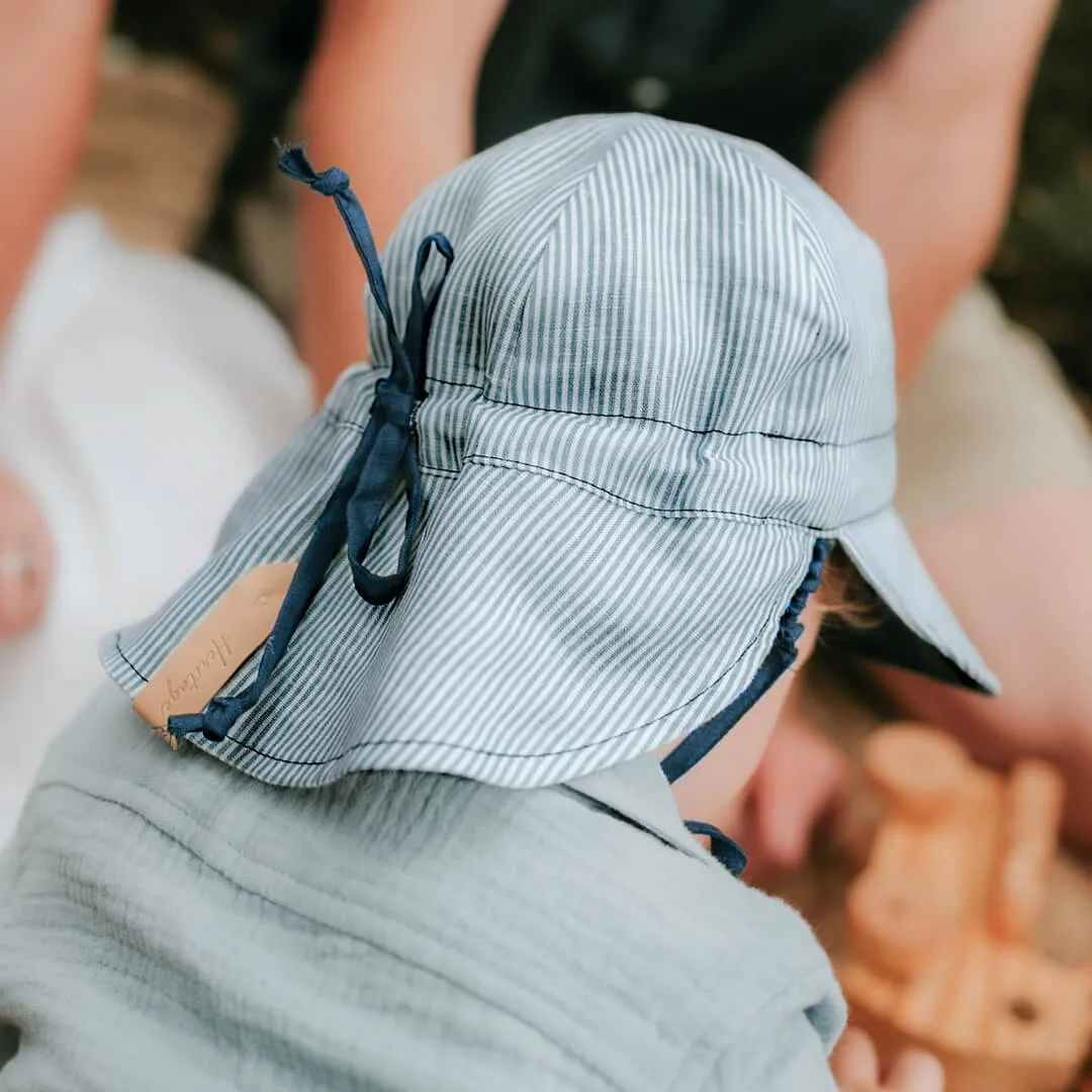 Charlie/Indigo - Reversible 'Lounger' Flap Sun Hat - Bedhead Hats