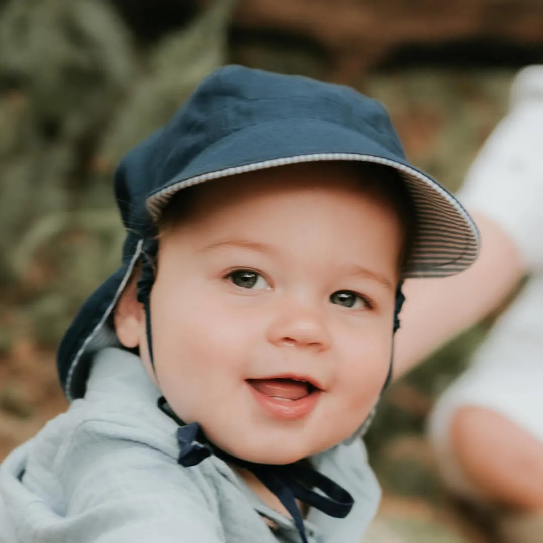 Charlie/Indigo - Reversible 'Lounger' Flap Sun Hat - Bedhead Hats