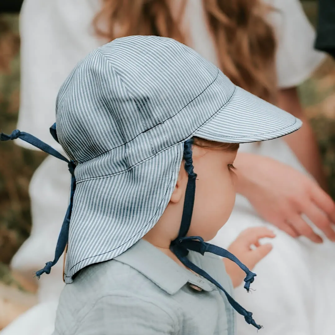 Charlie/Indigo - Reversible 'Lounger' Flap Sun Hat - Bedhead Hats