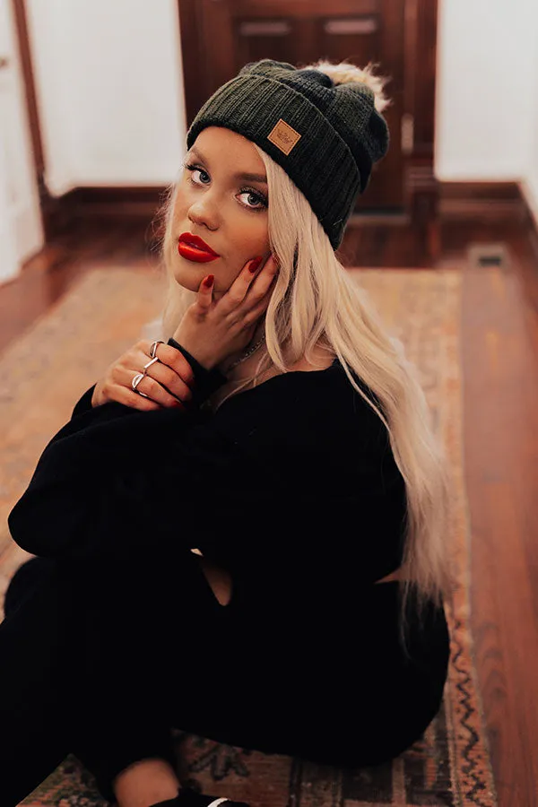 Chilly Dawn Buffalo Check Beanie In Hunter Green