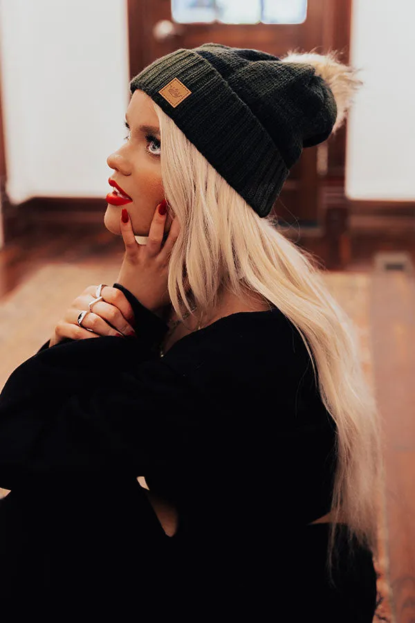 Chilly Dawn Buffalo Check Beanie In Hunter Green