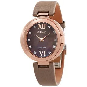 Citizen Capella Diamond Taupe Dial Ladies Watch EX1513-00Y