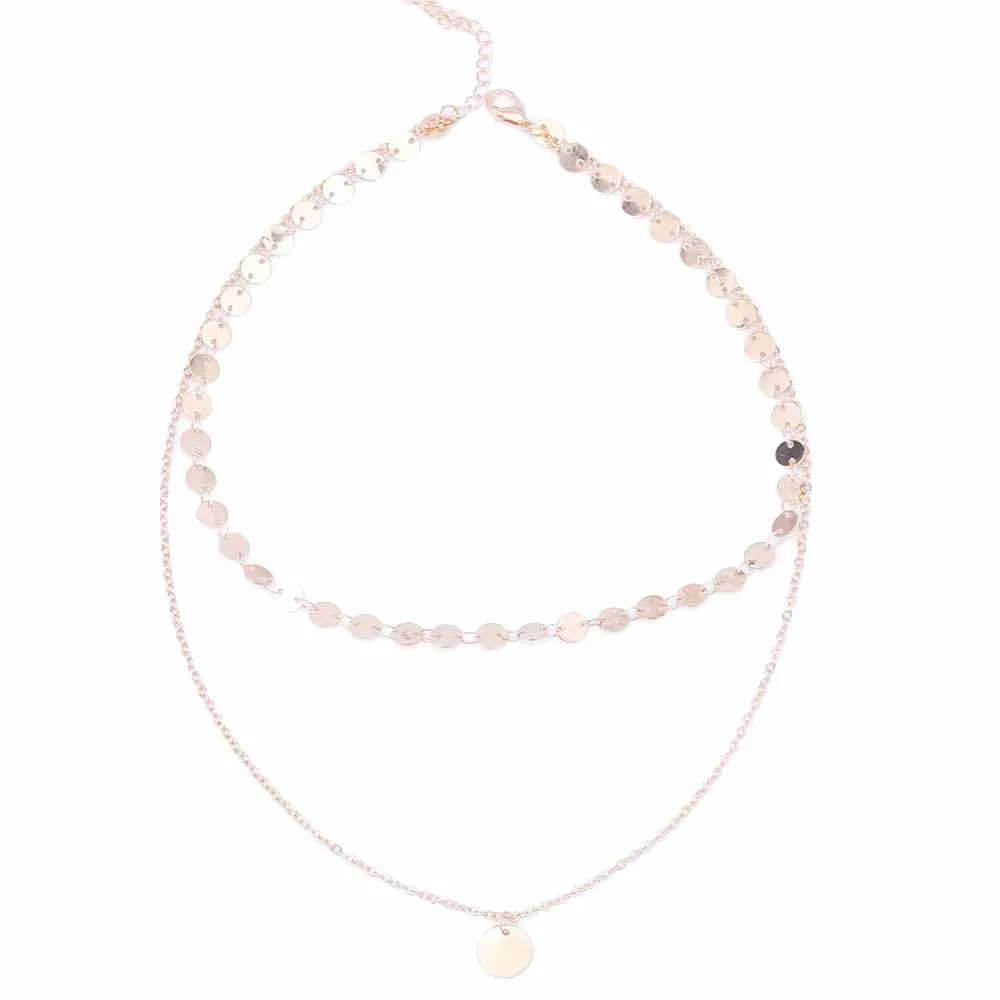 Colette Gold/Silver Coin Layered Choker Necklace